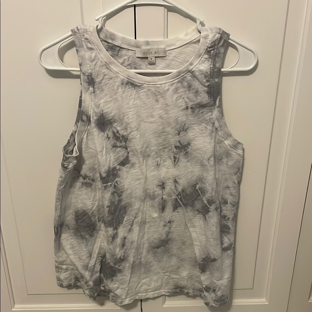 Anthropologie Black and White Tie-Dye Tank Top